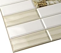 Vista 4 de Dundee Deco Panel de pared 3D de PVC de color arena beige blanco, 3.2 pies x 1.6 pies (37.8 in x 18.9 in), decoración de paneles de pared de diseño