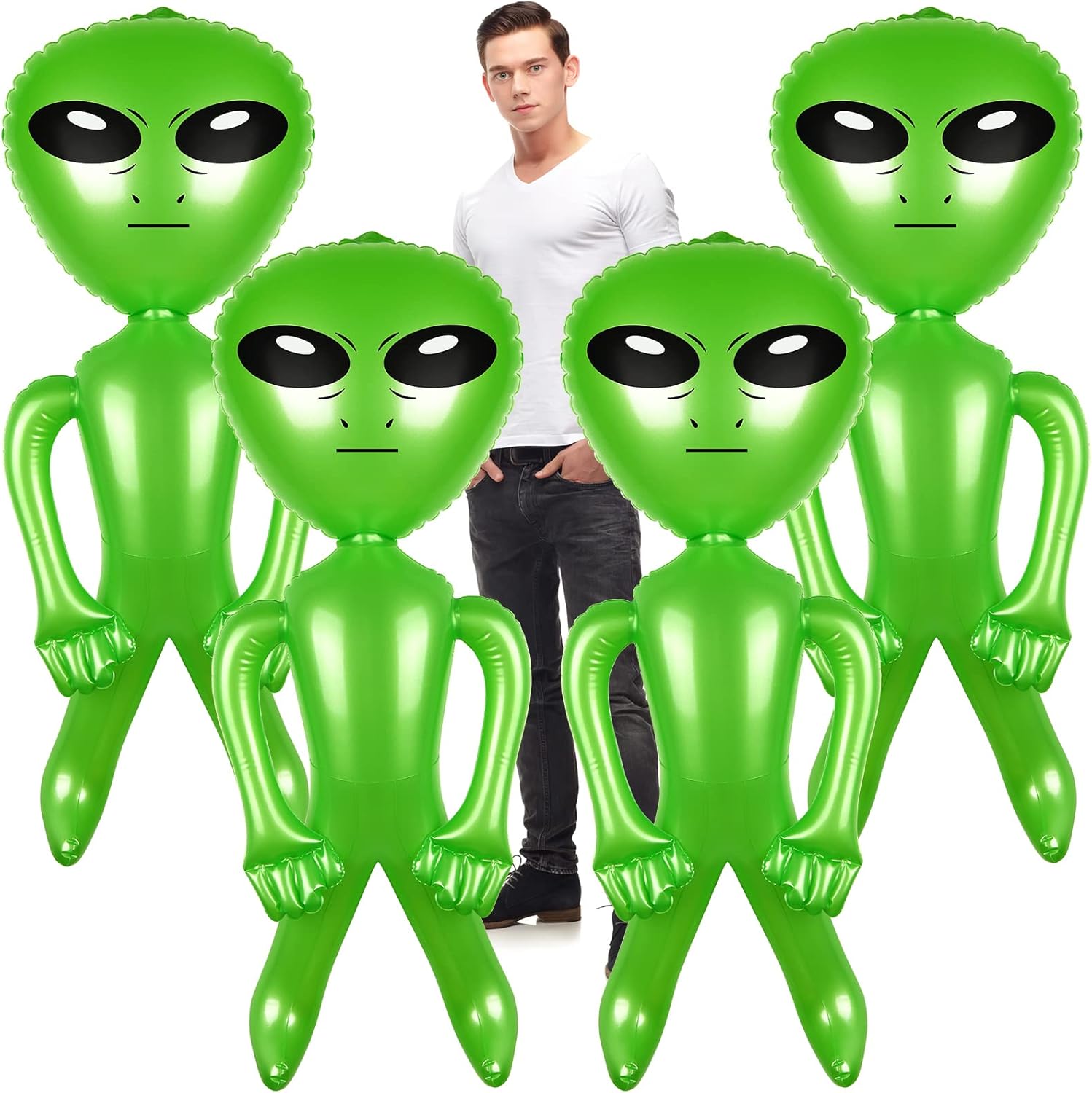 2 Pieces 63 Inch Giant Inflatable Alien Jumbo Alien Green