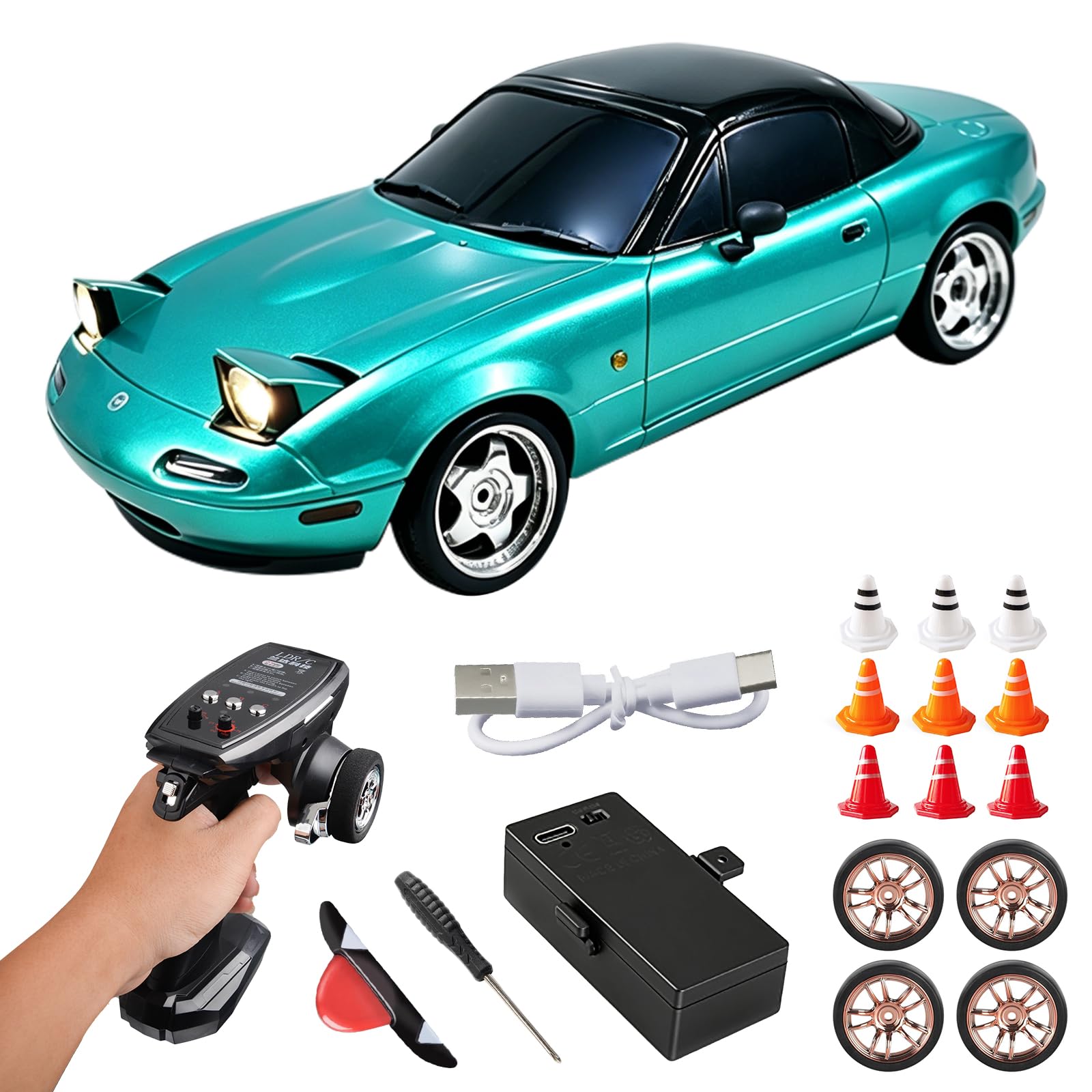 Amazon.com: LEOSO LD1804 1/18 RC Drift Car, Mini Mazda MX-5 RC