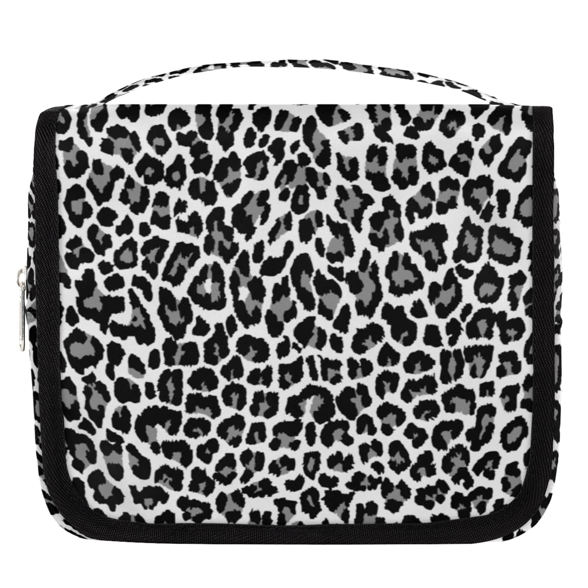 Podróżna kosmetyczka w panterkę czarna lampart nadruk torba do mycia torebka unisex wiszące przybory toaletowe organizer na kosmetyki, wielobarwny, Jeden rozmiar
