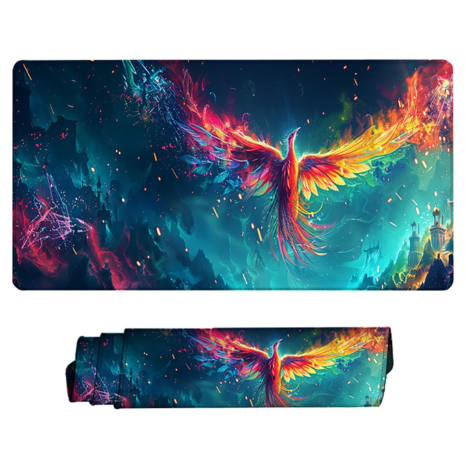 Kolorowa podkładka pod mysz XXL, podkładka na biurko, 1200 x 600 cm, szyte krawędzie, podkładka pod mysz, gumowa podstawa, podkładka pod mysz dla graczy, stabilna przyczepność na gładkich