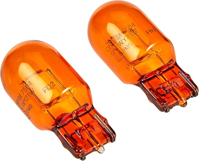 OSRAM ORIGINAL 12V, WY21W, 7504-02B, Glass Wedge Base, halogenowe lampy sygnalizacyjne, podwójny blister