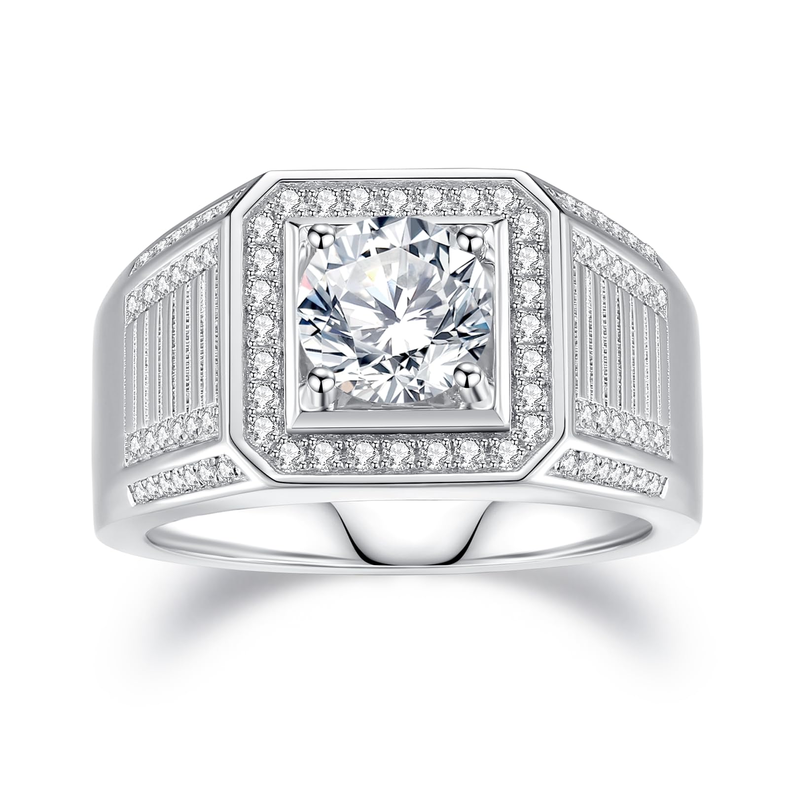 Moissantie D Color VVS1 Round Cut Ring