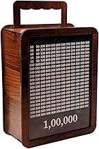Wooden Piggy Bank for Adults and Kids, 1 Lakh Savings Box with Number Tracker, MDF Money Bank, Mini Bank in Suitcase Design