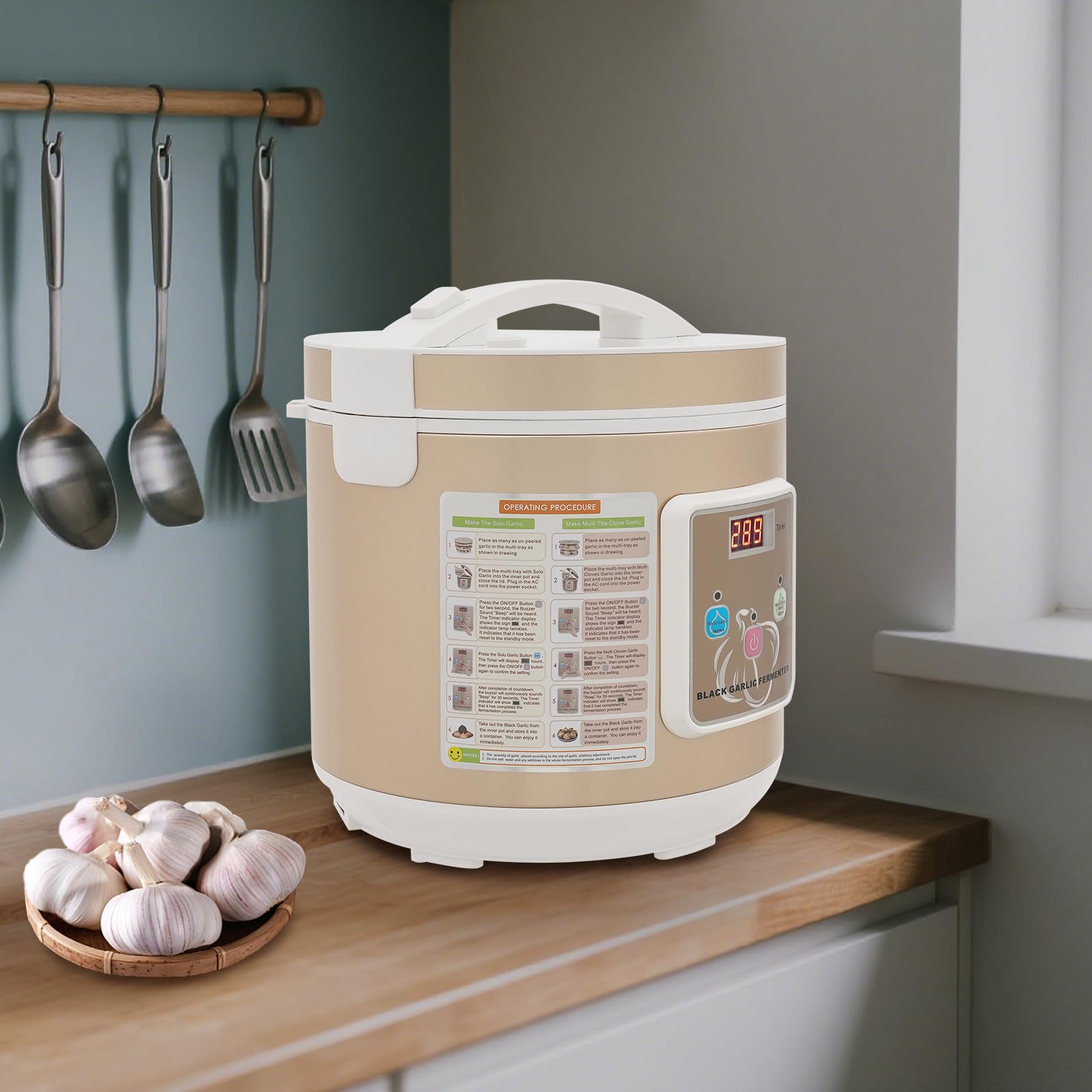 Fermentador automático de ajos negro ajo profesional 5L para yogur natto y kimchi con programa de temperatura inteligente 50-85 °C