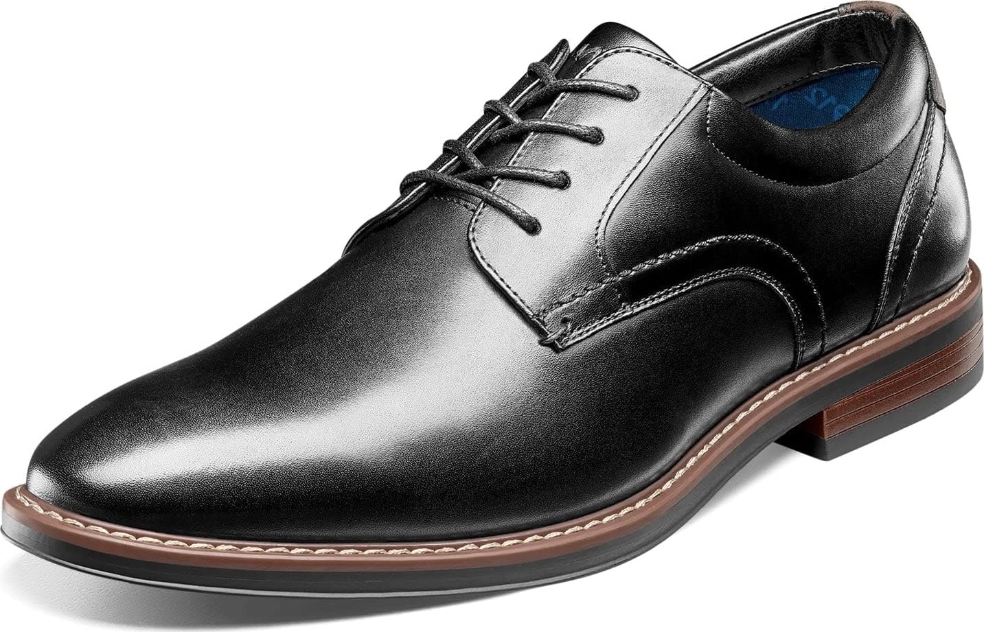 Nunn Bush Men's Centro Flex Plain Toe Oxford Dress Casual Leather Comfortable Lace Up