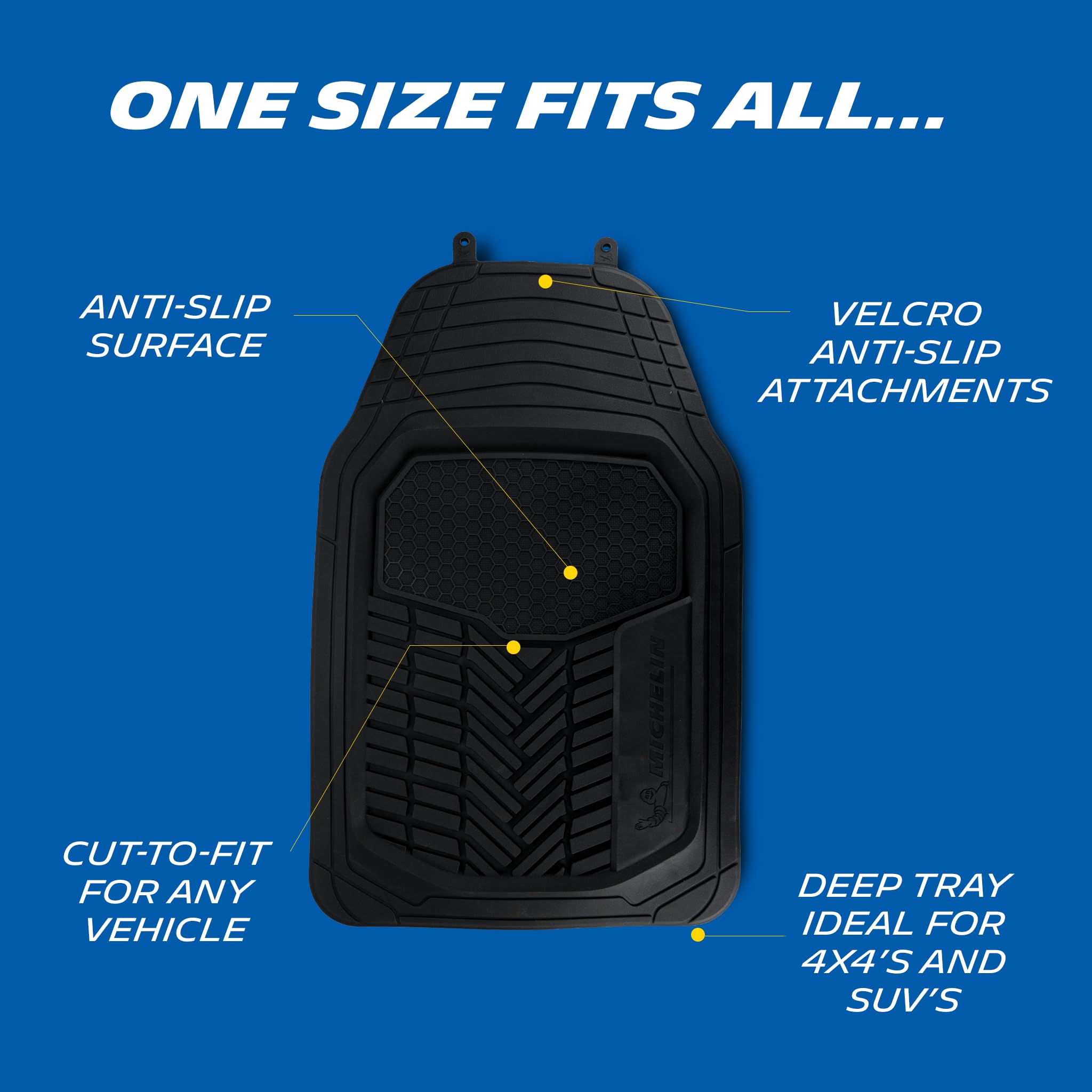 MICHELIN Juego de Alfombrillas de Coche de Ajuste Universal prémium 4x4/Crossover
