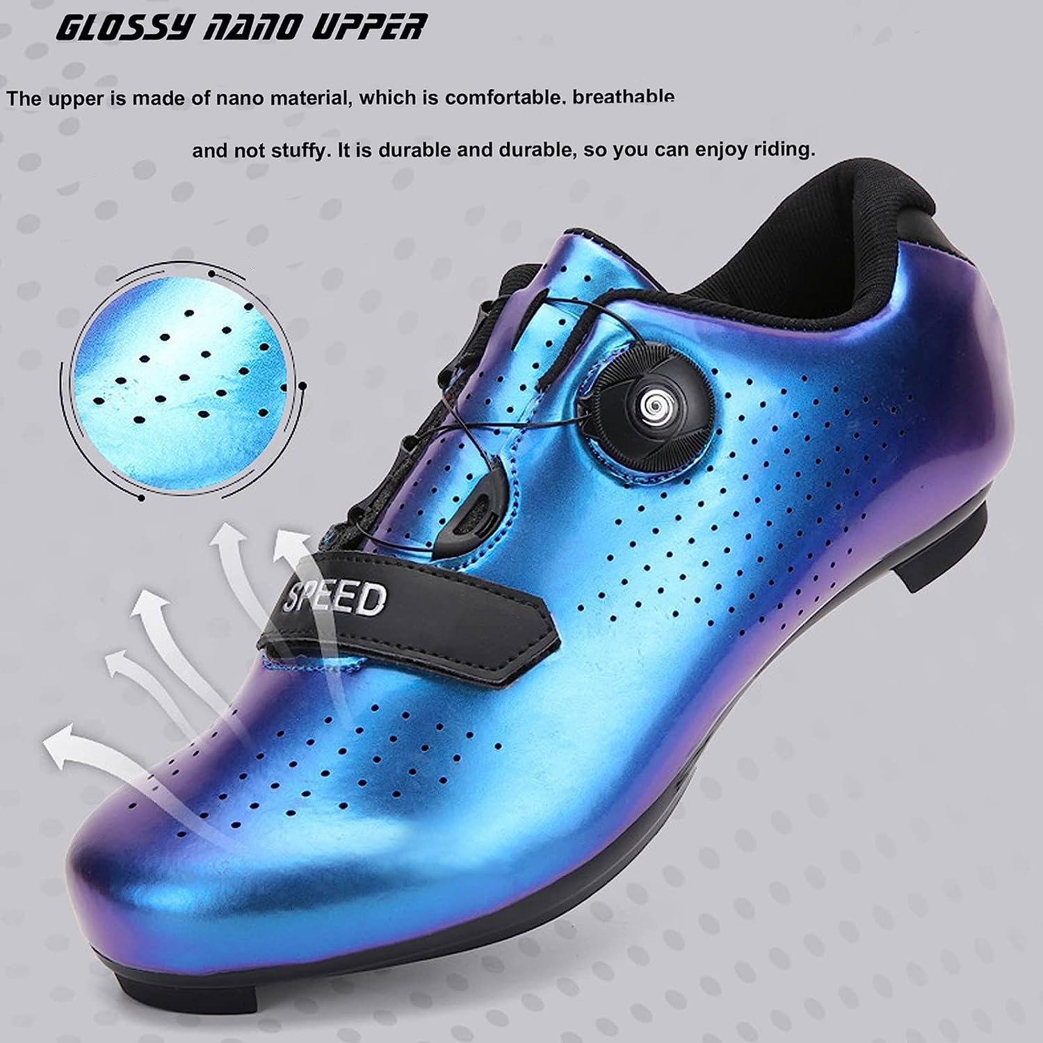 Hixingo Chaussures de Cyclisme pour Hommes, Femmes, Chaussures D'équitation sur Route et Montagne, Crampons Respirantes Semelle Dure Chaussures de Vélo