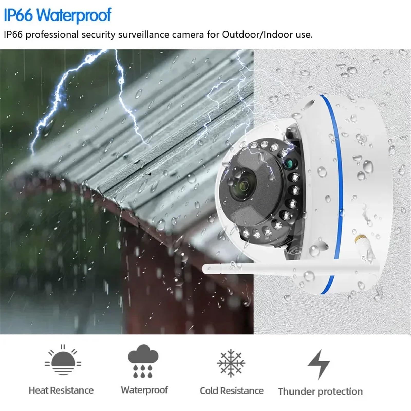 Kamera bezpieczeństwa, Kamera IP Tuya Smart Life Wi-Fi 5MP, zewnętrzna, wodoodporna, bezprzewodowa, kopułkowa, do monitoringu CCTV z detekcją osób(5MP NO SD Card)