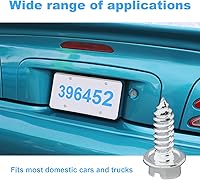Vista 6 de Ziciner Kit de tornillos para placa de matrícula a prueba de óxido, kit de tornillos de acero inoxidable antirrobo para automóvil, pernos de montaje