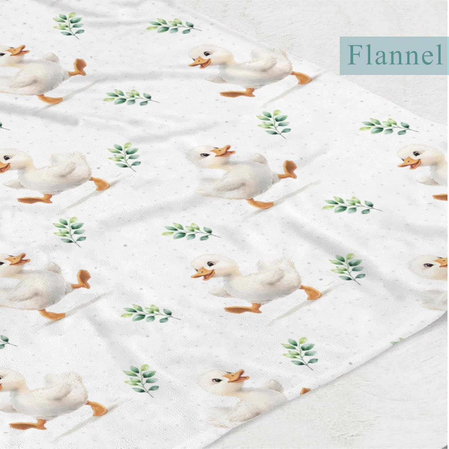 Cute Geese Boho Leaves Baby Boy Girl Wild Ducks Boho Leaves Blankets Flannel Spring Farm Animal Fleece Blanket for Kids Infant Newborn Breathable Newborn Blanket for Crib Stroller Travel