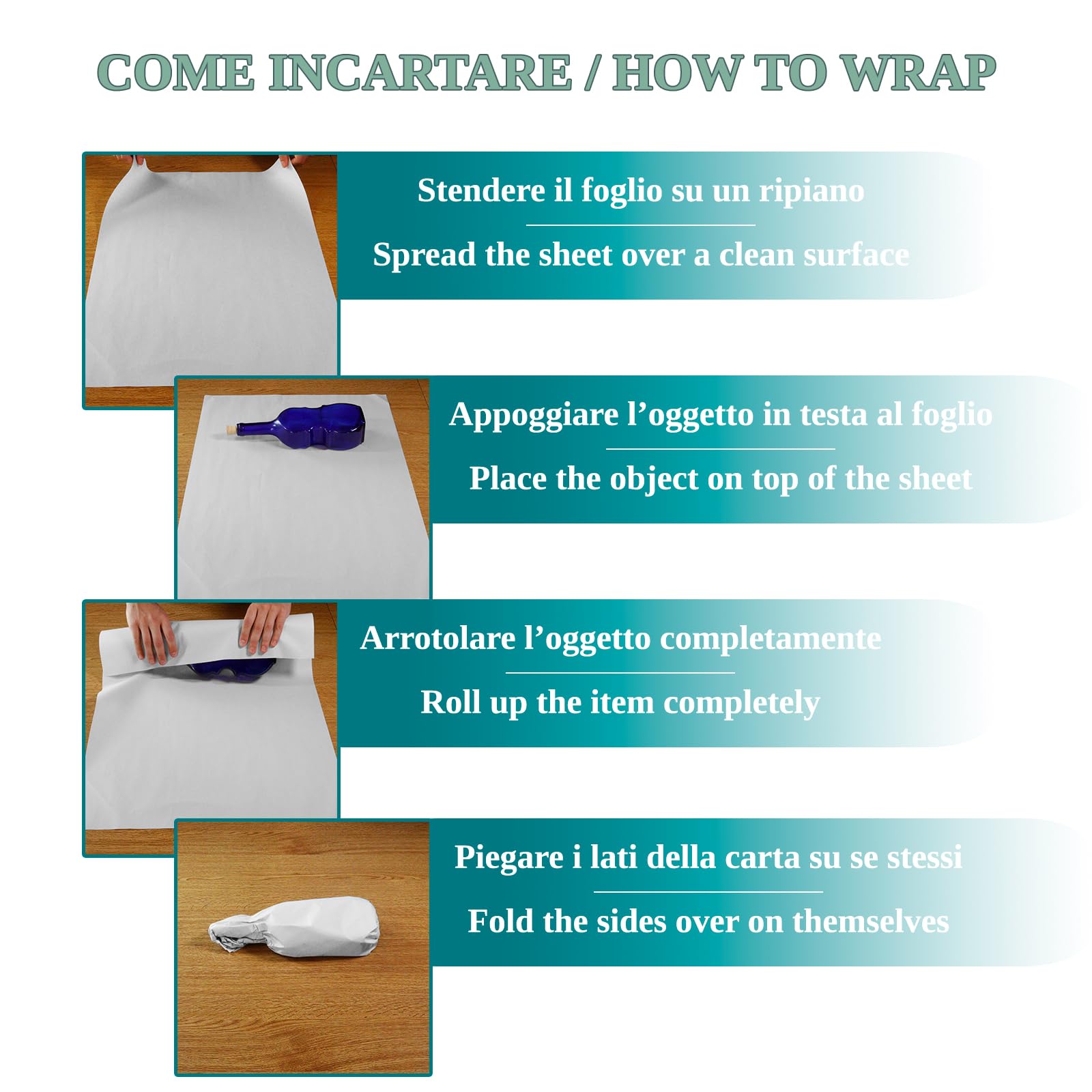 Fogli Carta Imballaggio 64x44cm 400g Bianca per Cartoni Trasloco Kit