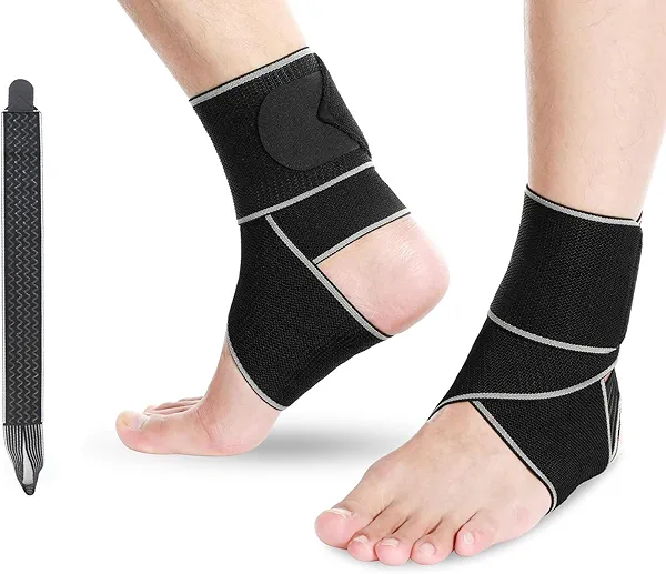 Ankle Brace For Sports. One Size Fits All, Non-Slip,Breathable,Adjustable Protector For Sprained Ankle, Fasciitis Plantar, Achilles Tendonitis Ankle Wrap.(1Pack)