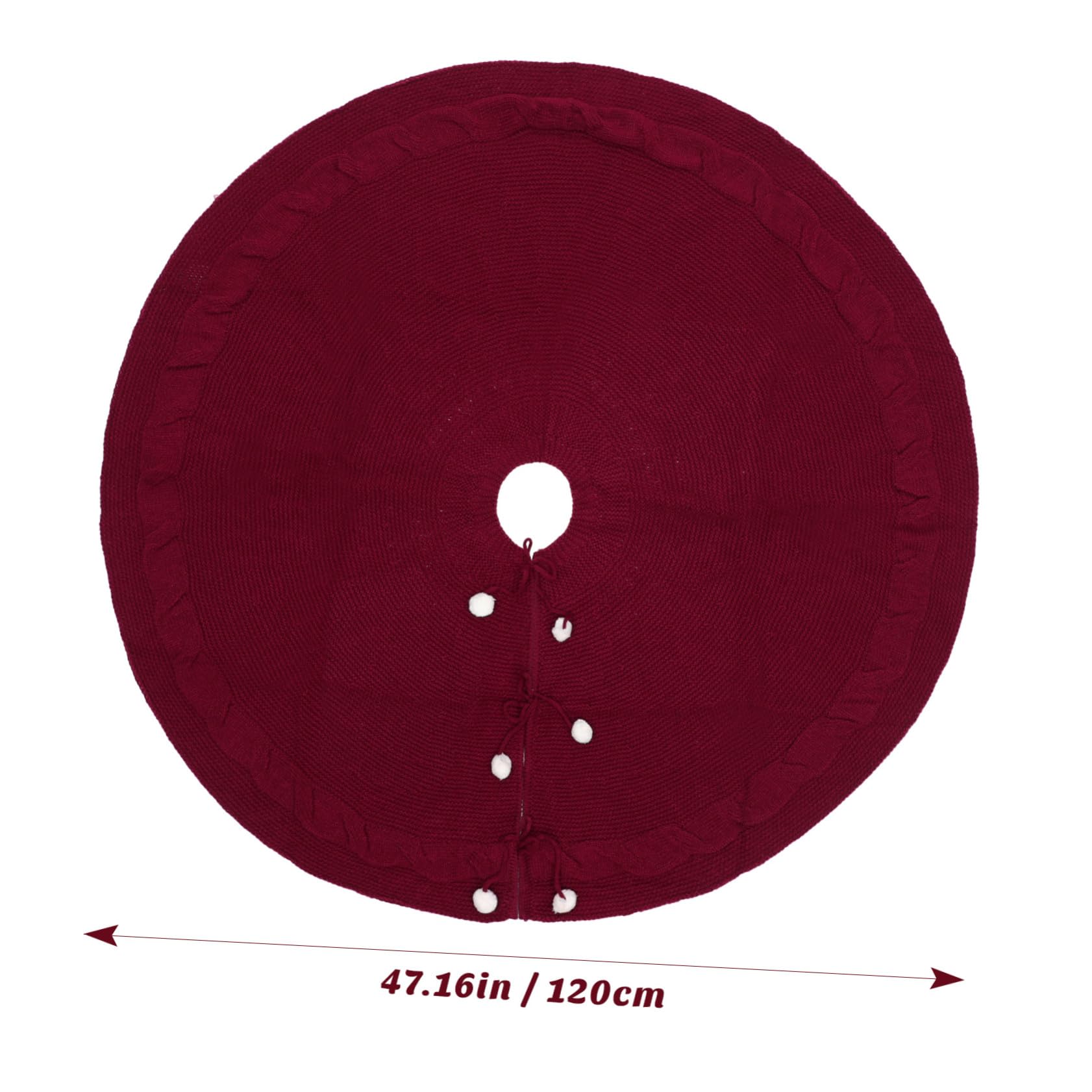 Weihnachtsbaumrock Vliesstoff Stricklook Rot 120cm Durchmesser Weihnachtsbaumschürze Für Festliche Wohn Und Geschäftsräume