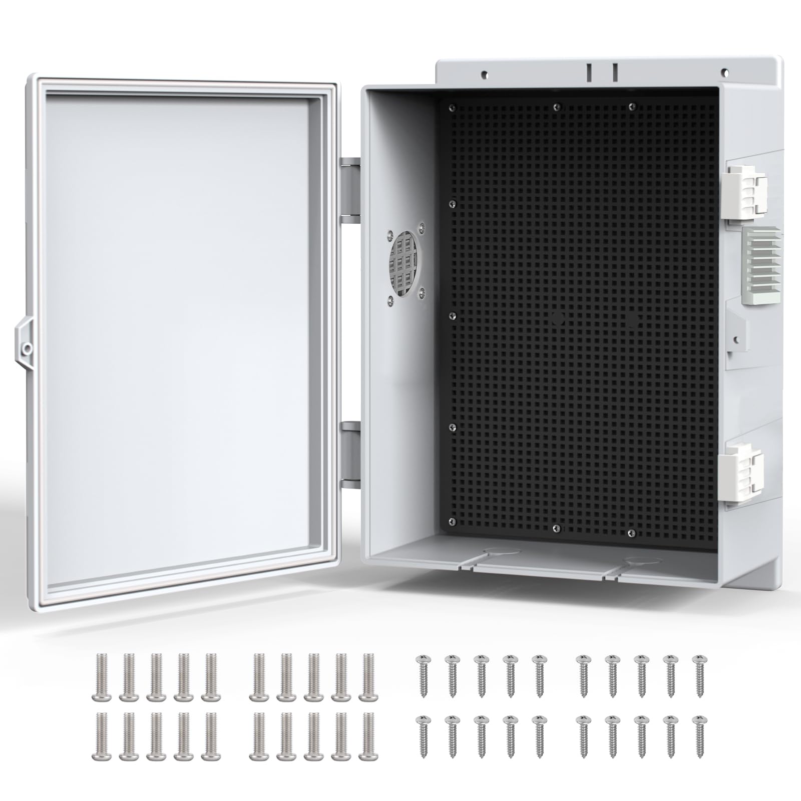 Boîte de jonction électrique en plastique ABS durable avec couvercle à charnière - 8