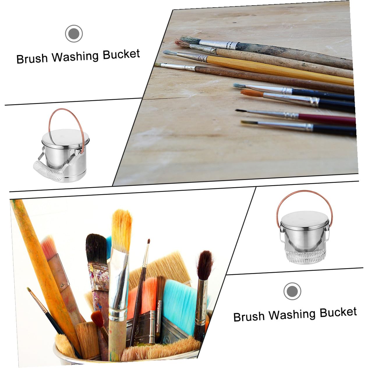 Lavapennelli da Inossidabile in Acciaio Portatile per Secchio Multifunzione Creative Pittura attività Laboratori Educativi