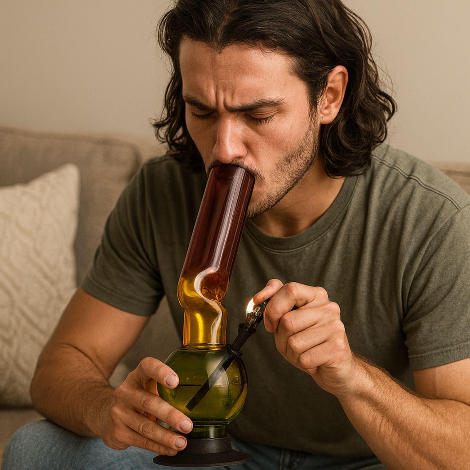 Weedness Bong in Acrilico Boby 30 cm con Foro di aspirazione - Piccolo Set Accessorio Pipa Waterpipe Set plastica