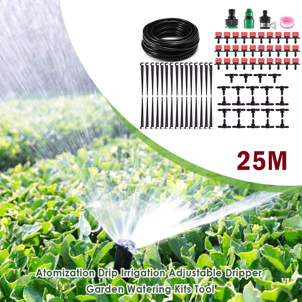 TF DIY - Sistema di irrigazione 25 m, sistema micro drip-System da giardino, irrigazione automatica a goccia, irrigazione da giardino