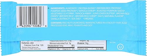 Miniatura 2 de Aloha Barras de proteína orgánica de vainilla y almendra, 0.45 onzas de proteína a base de plantas, certificado orgánico USDA, sin gluten y sin OMG,