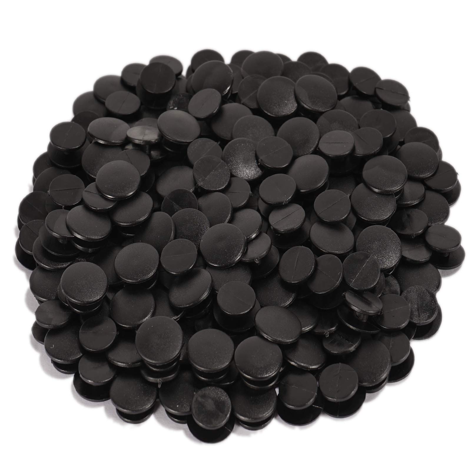 300pcs Black Buckle Plastic Button Accessories, 0.47inch (12mm）Premium Charm Buttons, Suitable for Back Piece, Shoe Charm for Kids, Wristband charm backs, diy by SEWPASAM