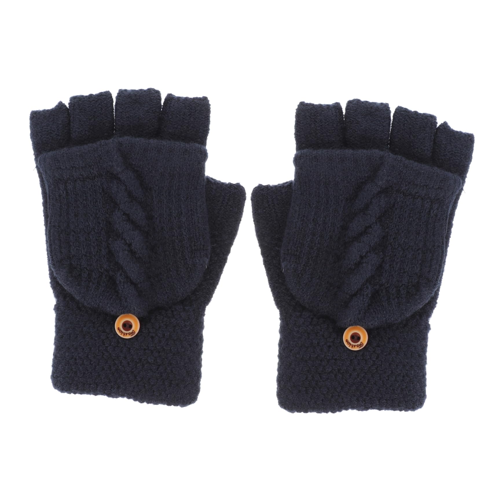PRETYZOOM Guanti Mezze Dita Donna in Cashmere e Acrilico Guanti Caldi Convertibili senza Dita per Inverno per Utilizzo Quotidiano e Attività all Aperto