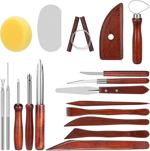 Miniatura 6 de Blisstime Herramientas de cerámica 42 piezas, kit de herramientas de cerámica con estuche portátil, herramientas de arcilla polimérica para