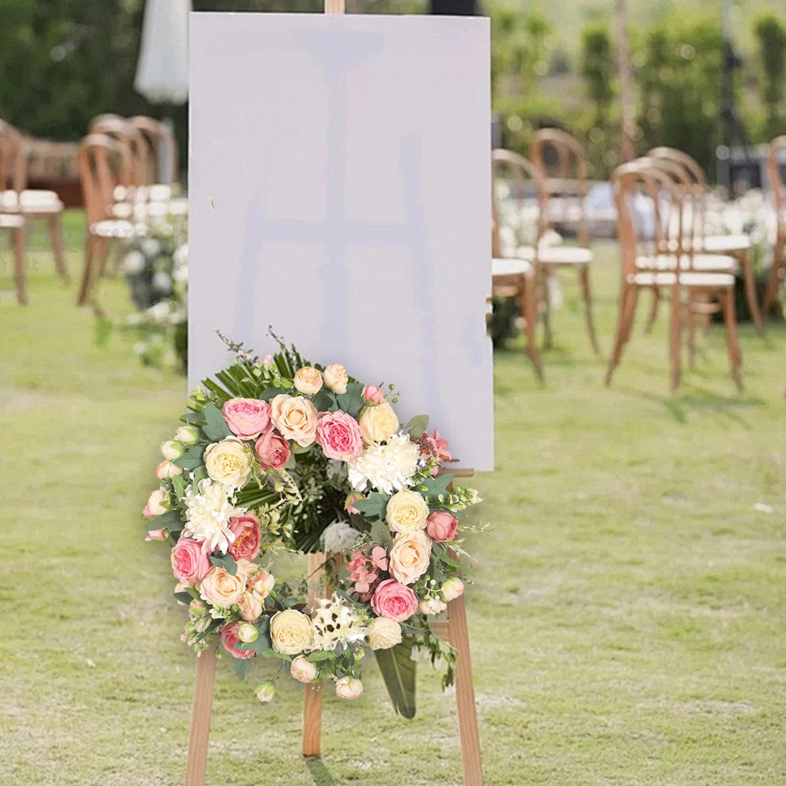 Ghirlanda Rotonda di Fiori Artificiali Realistici da 40 Cm