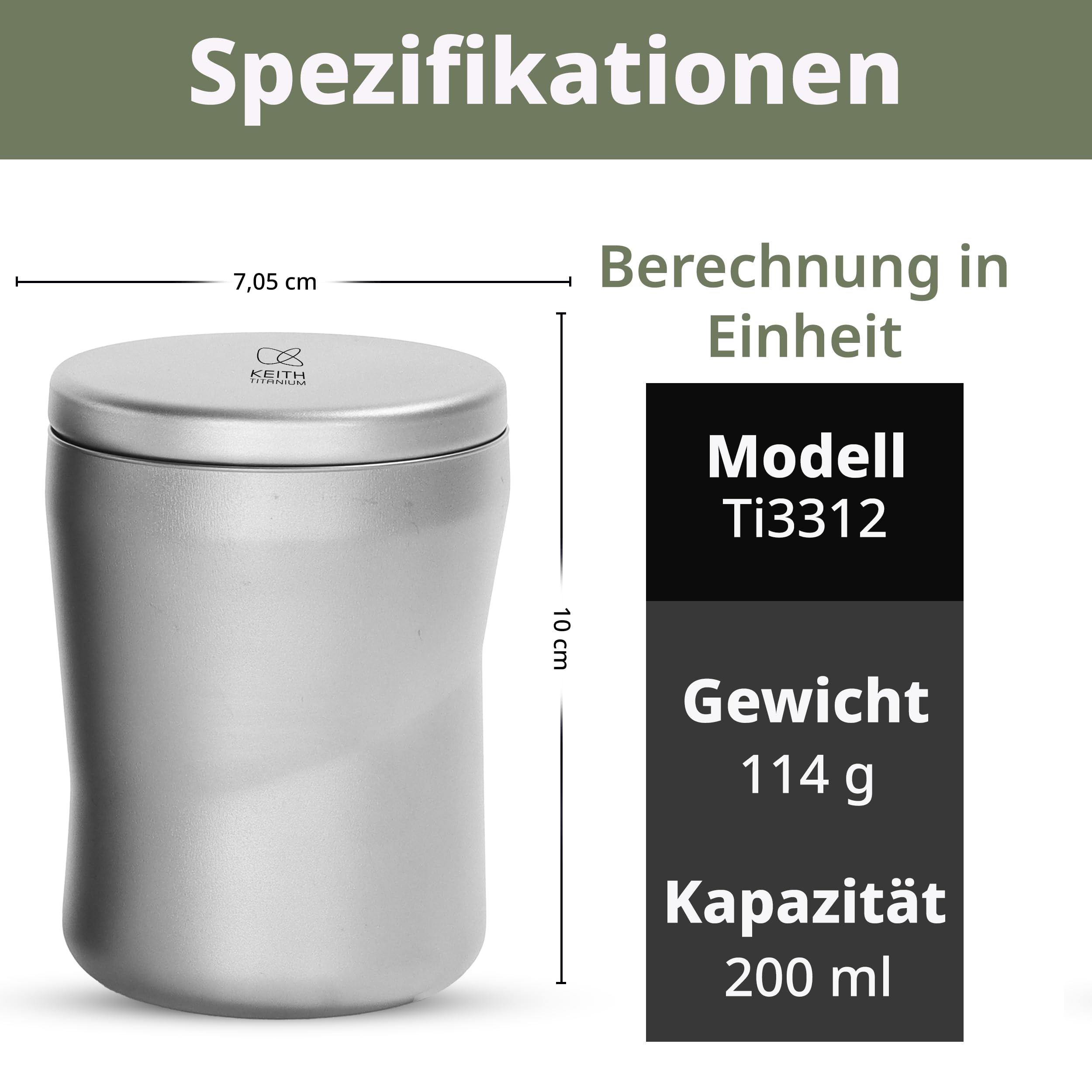 Keith Galaxy Doppelwand-Titanbecher - Isolierter Reise-Kaffeebecher mit Deckel | Wärmeisolierung für heiße und kalte Getränke | bester Reisebecher für Büro und Außeneinsatz | Wespengröße 220ml