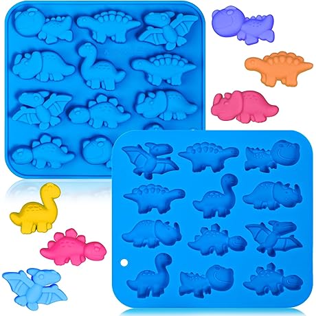Webake Dinosaur Candy Silicone Molds 12-Cavity Dinosaur Molds