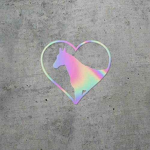 Miniatura 2 de Calcomanías transparentes de corazón de caballo 2 (holograma) calcomanías de vinilo impermeables de alta calidad para laptop, accesorio de teléfono,