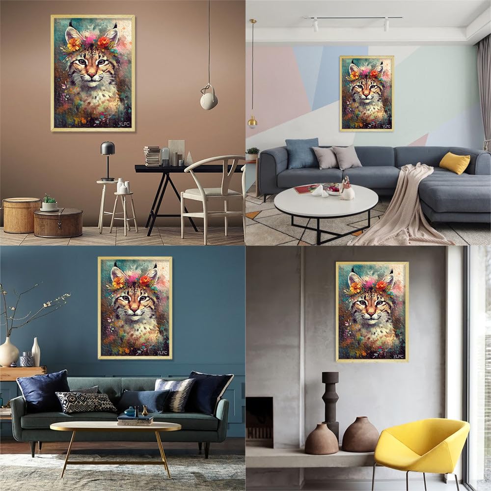 Puzzle 2000 pièces pour Adultes, Puzzle de Dessin animé, bébé Lynx, Jeu éducatif pour Anniversaire, Noël, 70 x 100 cm, pour Les 14 Ans