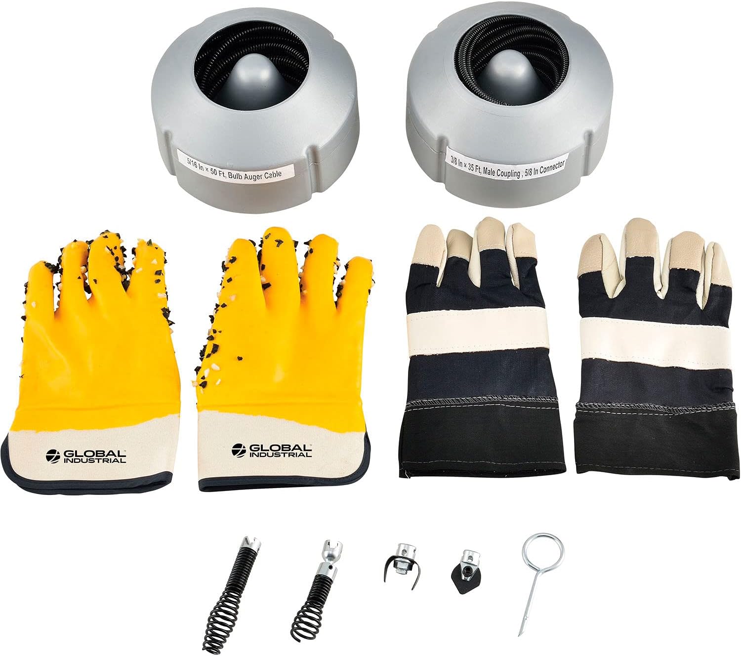 Global Industrial Electric Handheld Drain Cleaner For 3/4"-3"ID, 0-500 RPM, 3 Cables