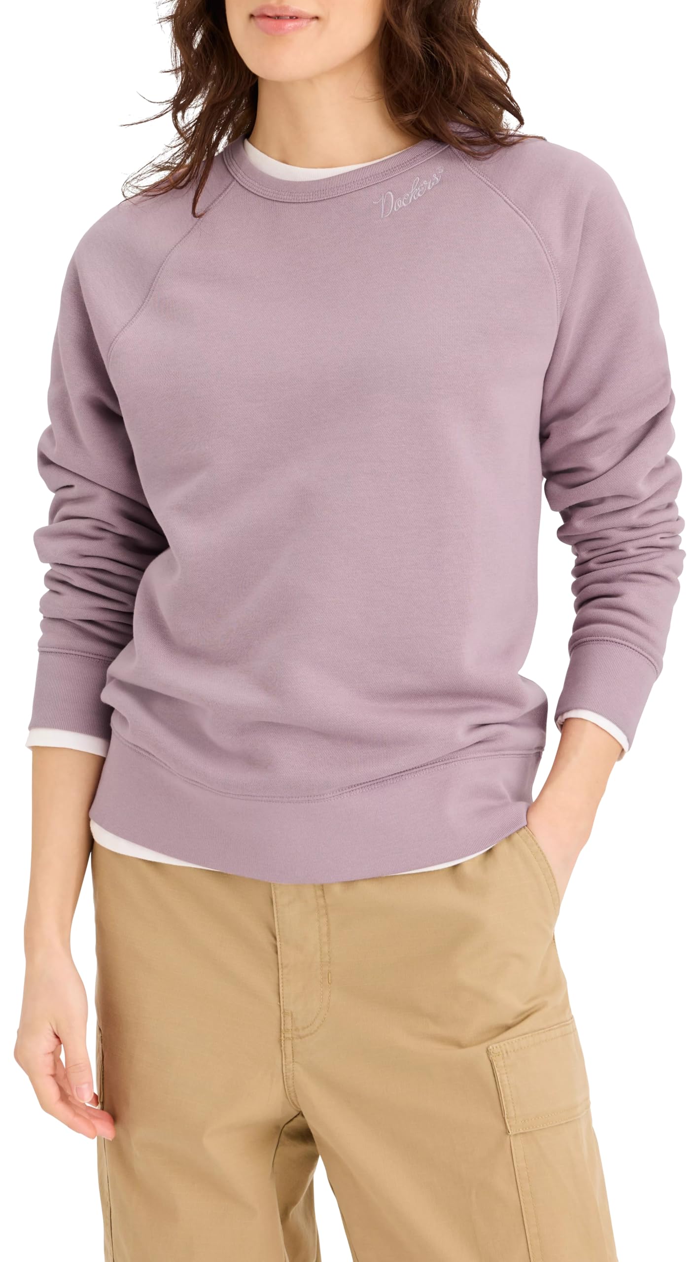 Dockers Women's Sweatshirts Crew Neck Sweatshirt Dkrs, toadstool, XL
