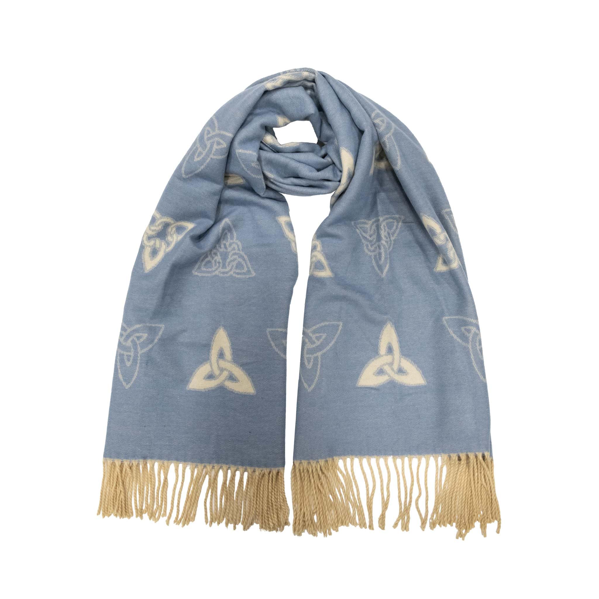 Heritage Traditions Celtic Supersoft Jacquard Scarf (Trinity Knot Blue)