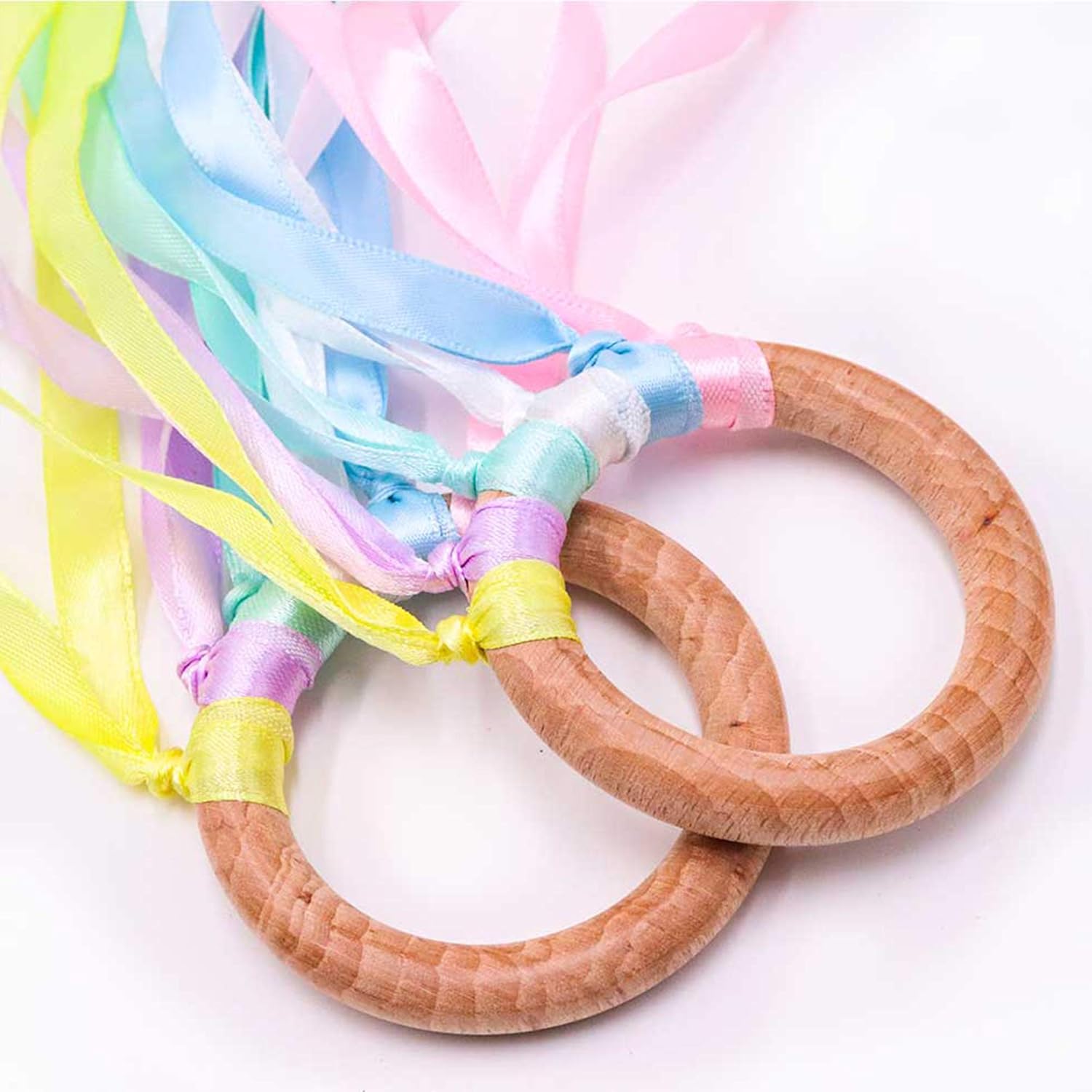 Montessori Toy | Hand Kite |Sensory Ribbon Toy | Wooden Toddler Toys | Rainbow Hand Kite