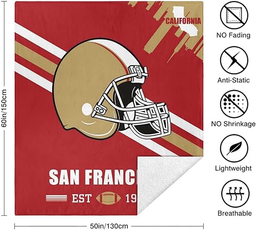 Miniatura 4 de Jcrevfu Manta con casco de la ciudad de San Francisco, regalos para hombres y mujeres, manta de franela California para el hogar, la oficina y el