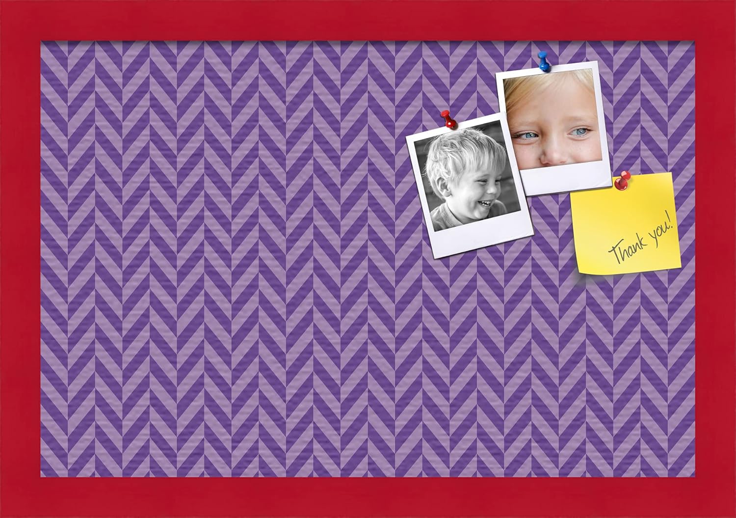 PinPix Custom Printed pin Cork Bulletin Board Made from Canvas, Seemless Pattern 18 x 12 Inches (Completed Size) and Framed in Red Stain on Beech (PinPix-543)