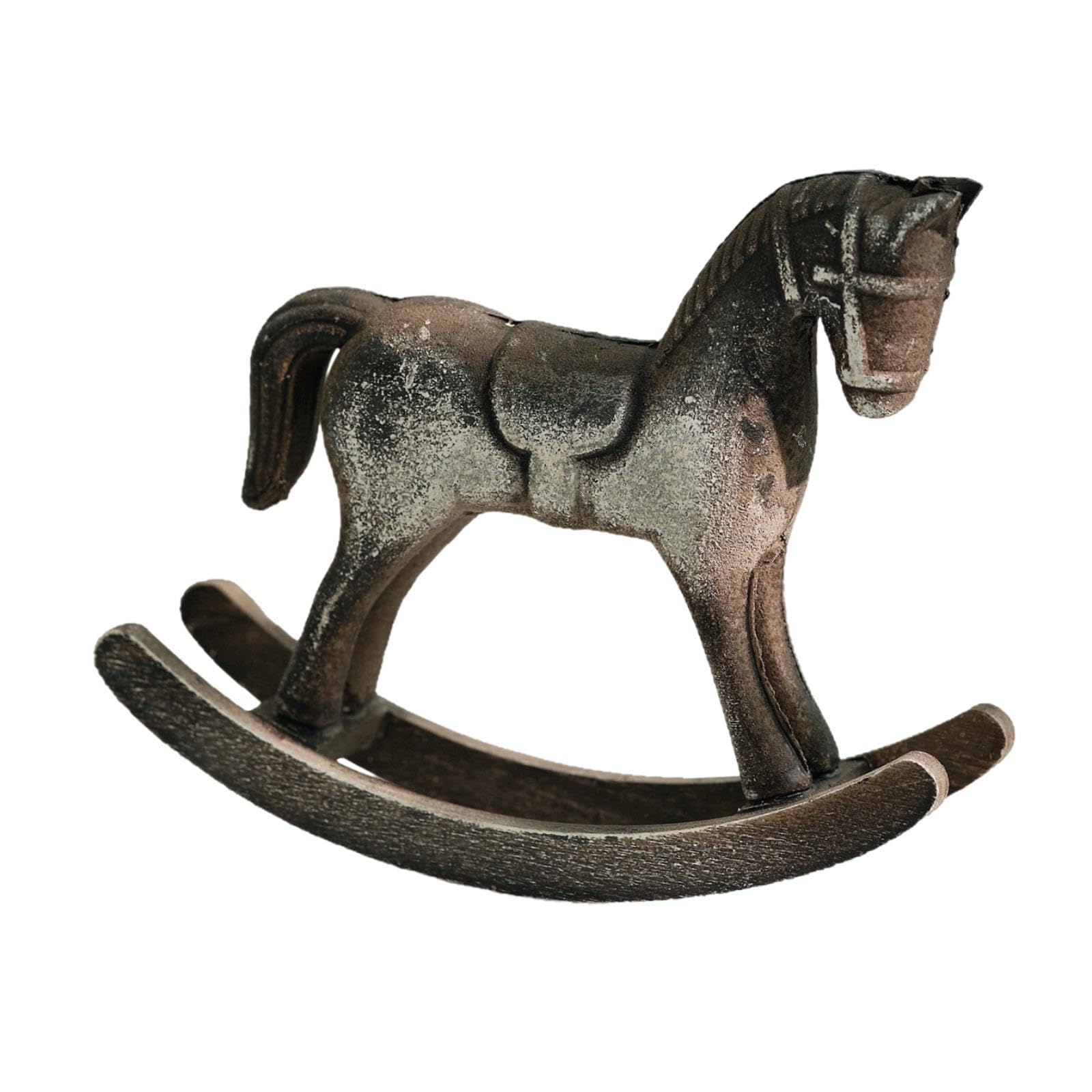 6X Schaukelpferd Aus Holz, Skulptur, Kunsthandwerk, Dekorative Statue, Elegante Figur, Geschenkidee, Tischdekoration