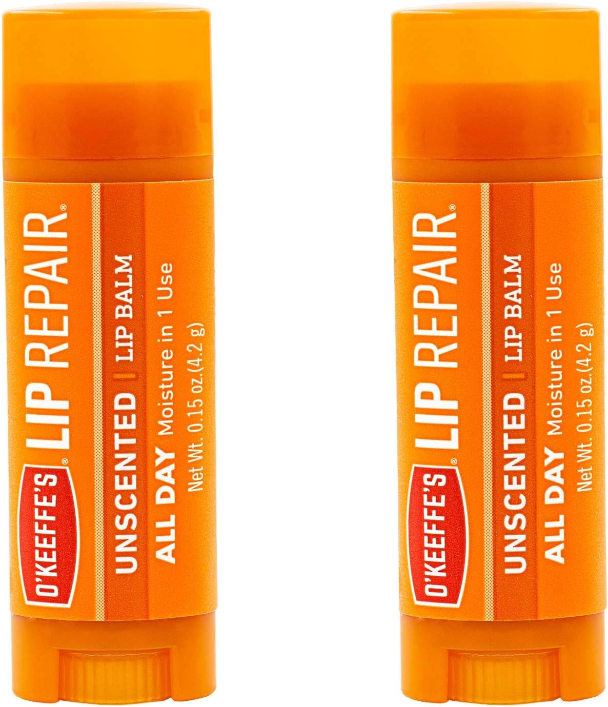O'Keeffe's Unscented Lip Repair Lip Balm for Dry, Cracked Lips, Stick, (Pack of 2) : Beauty & Personal Care