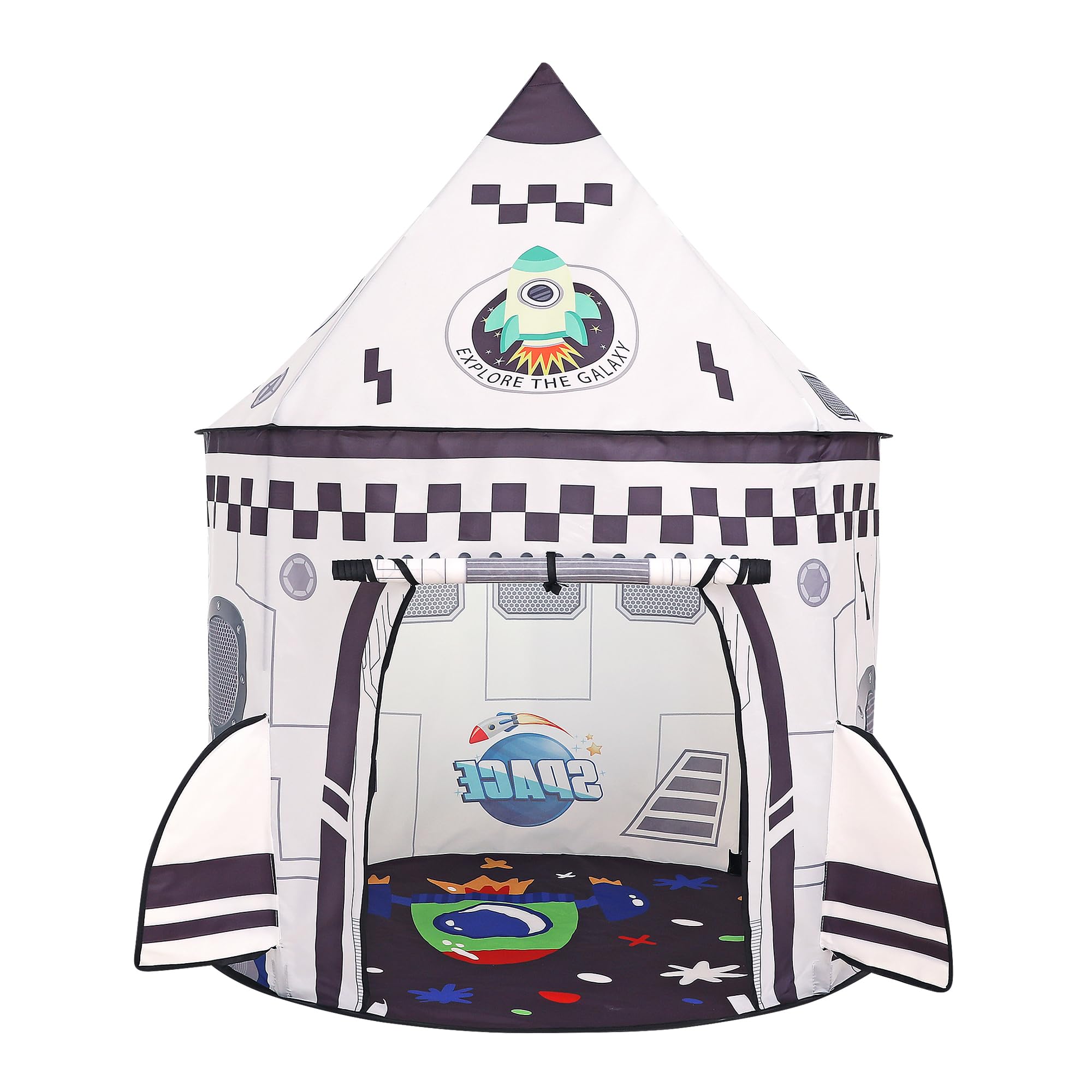 Rockets Kids Play Tent for Indoor Outdoor Astronauts Spaceship Play Tent Kids Playhouse Pop Up Tent Baby House Rocket Planets Space Tent for Boys & Girls Birthday Gift