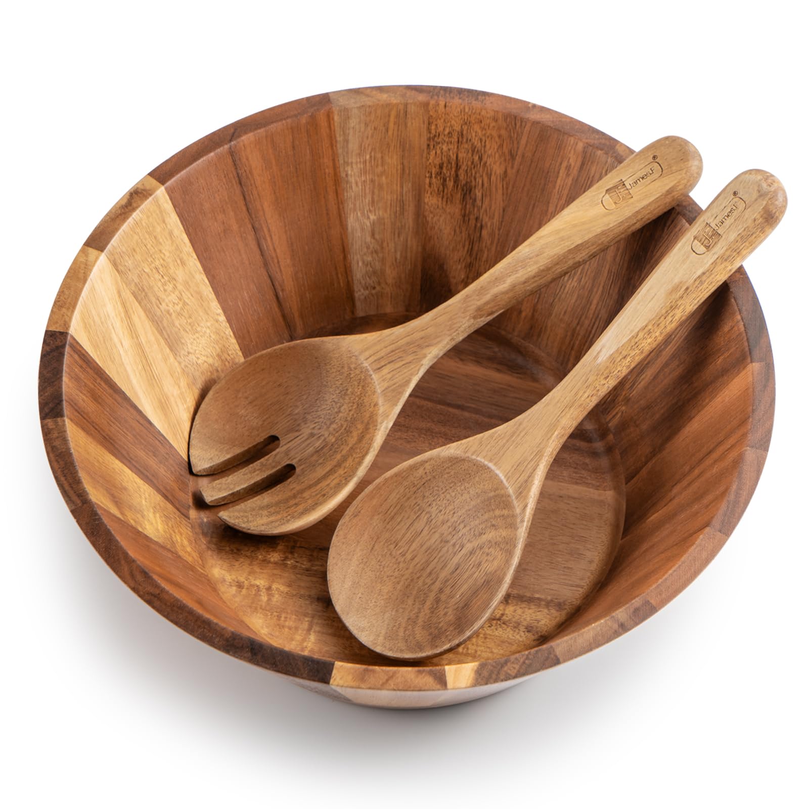 Salatschüssel Holz Set 3-teilig, inkl Salatbesteck,Obstschale, Geschirr,Obstkorb, Holzschale, Bowl Deko Schalen aus Akazienholz vielseitige Servierschale Große Salatschüssel Set