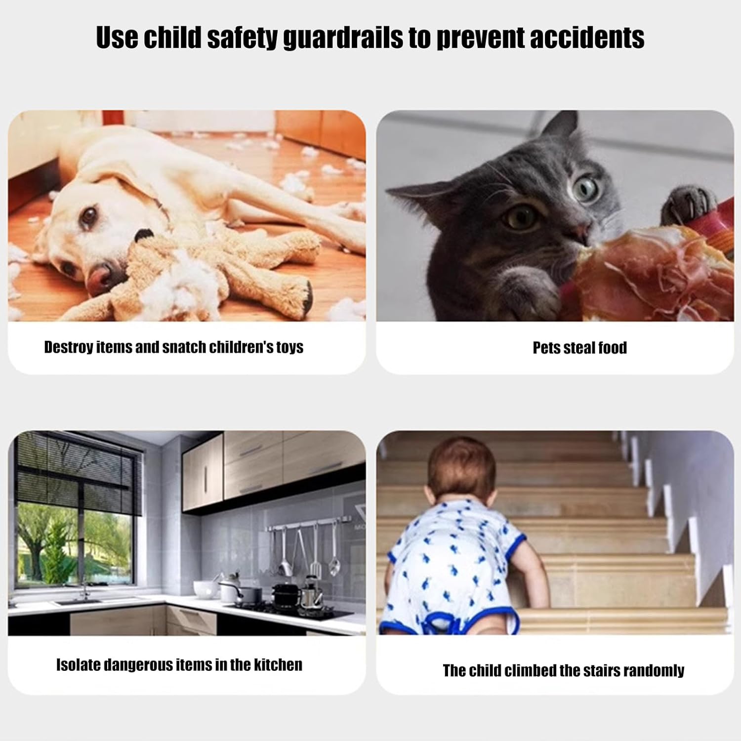 Adjustable Pet Gate for Dog Cats Expandable Up to 55 Inches Indoor Outdoor Barrier for Door Easy Installation ABS Pet Gate