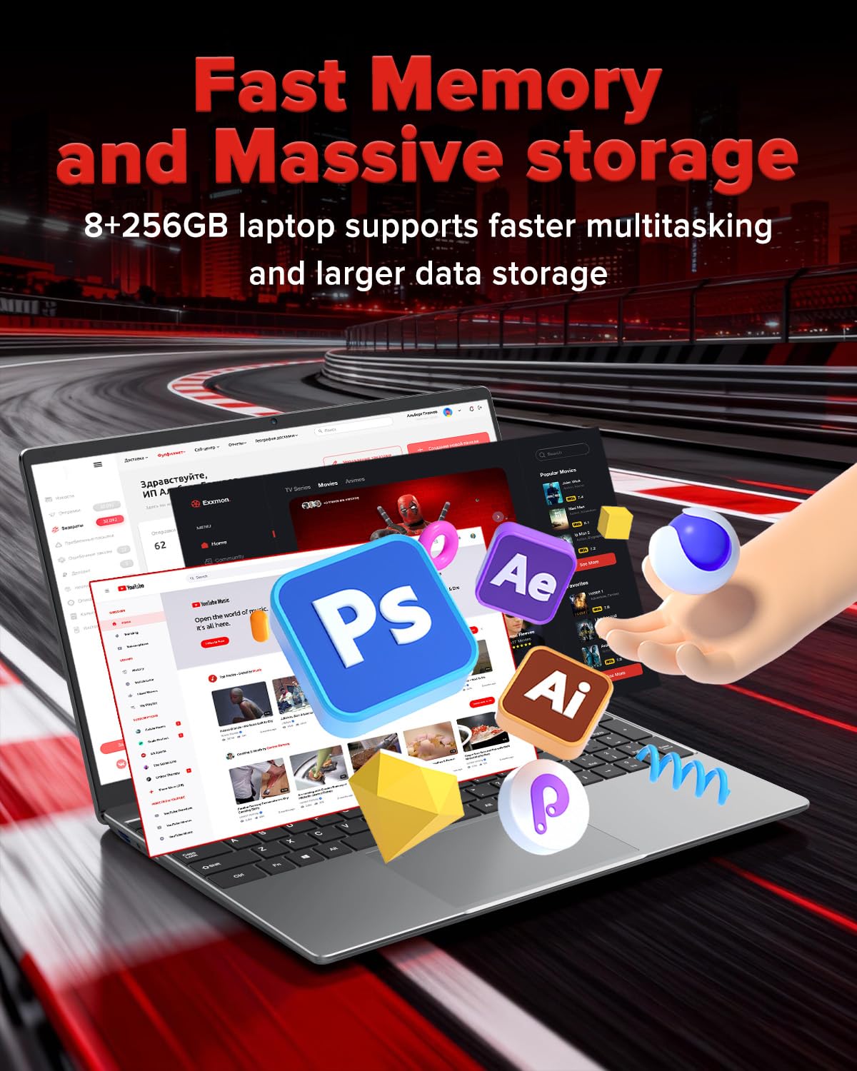 2026 Latest Laptop Computer Notebook,15.6" IPS FHD Display,8GB RAM 256GB SSD,Celeron N5100 Processor,WiFi5,BT5.0,USB3.0,Backlit keyboard,Fingerprint for Business Home Office and Students,Silver