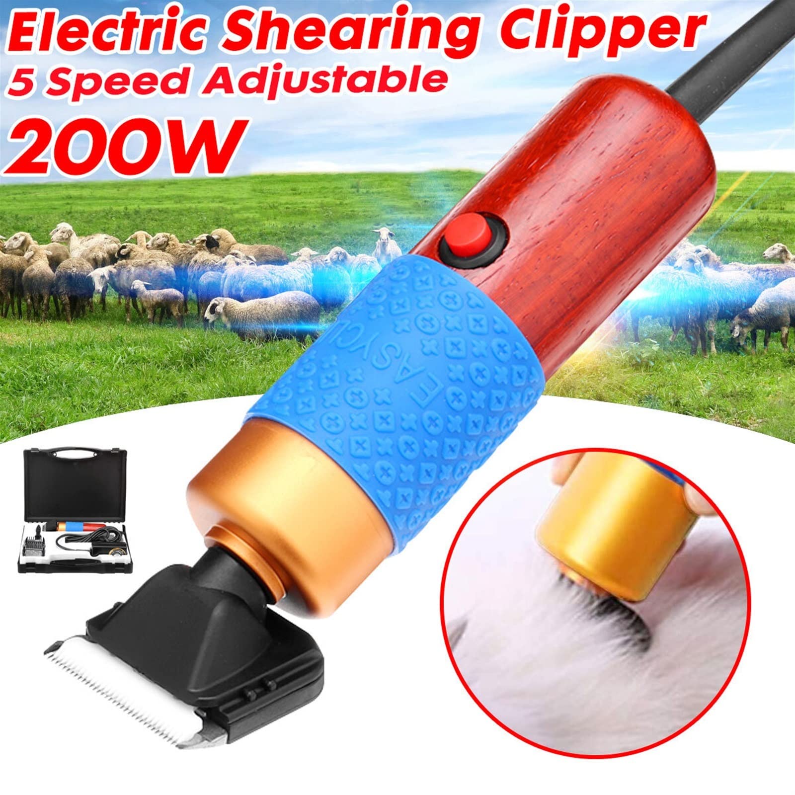 Nożyce do Owiec, 200W elektryczna maszynka do strzyżenia zwierząt domowych strzyżenie koń pies owiec zwierzę domowe Clipper trymer włosów Cutter High Power
