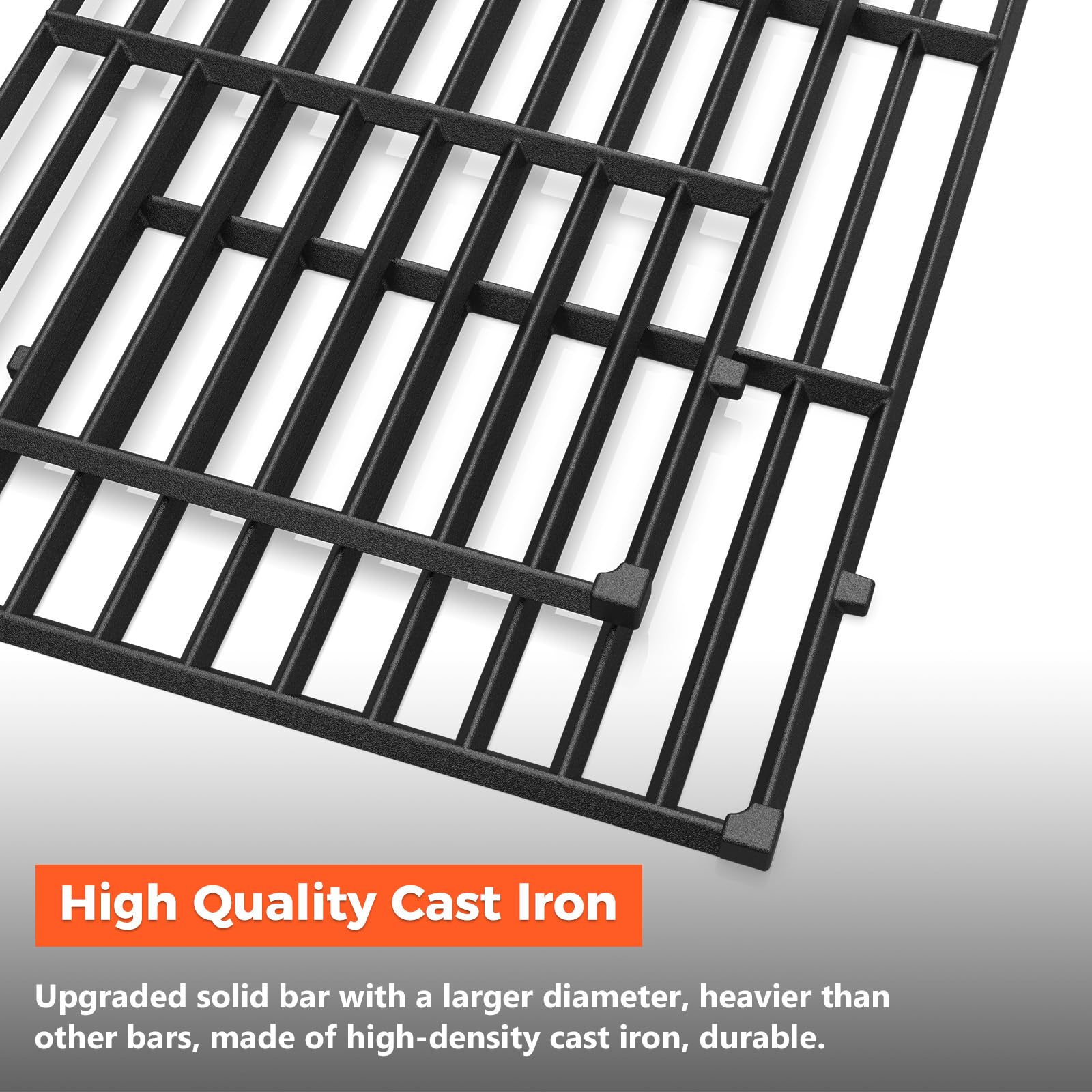 QuliMetal 7637 Grille en Fonte pour Weber Spirit E210, E220, S210, S215 (avec Commandes frontales), 44,5 × 26 cm pièce de Rechange Compatible Weber Spirit 200 & GS4 Spirit II E/S 210, 220, 215