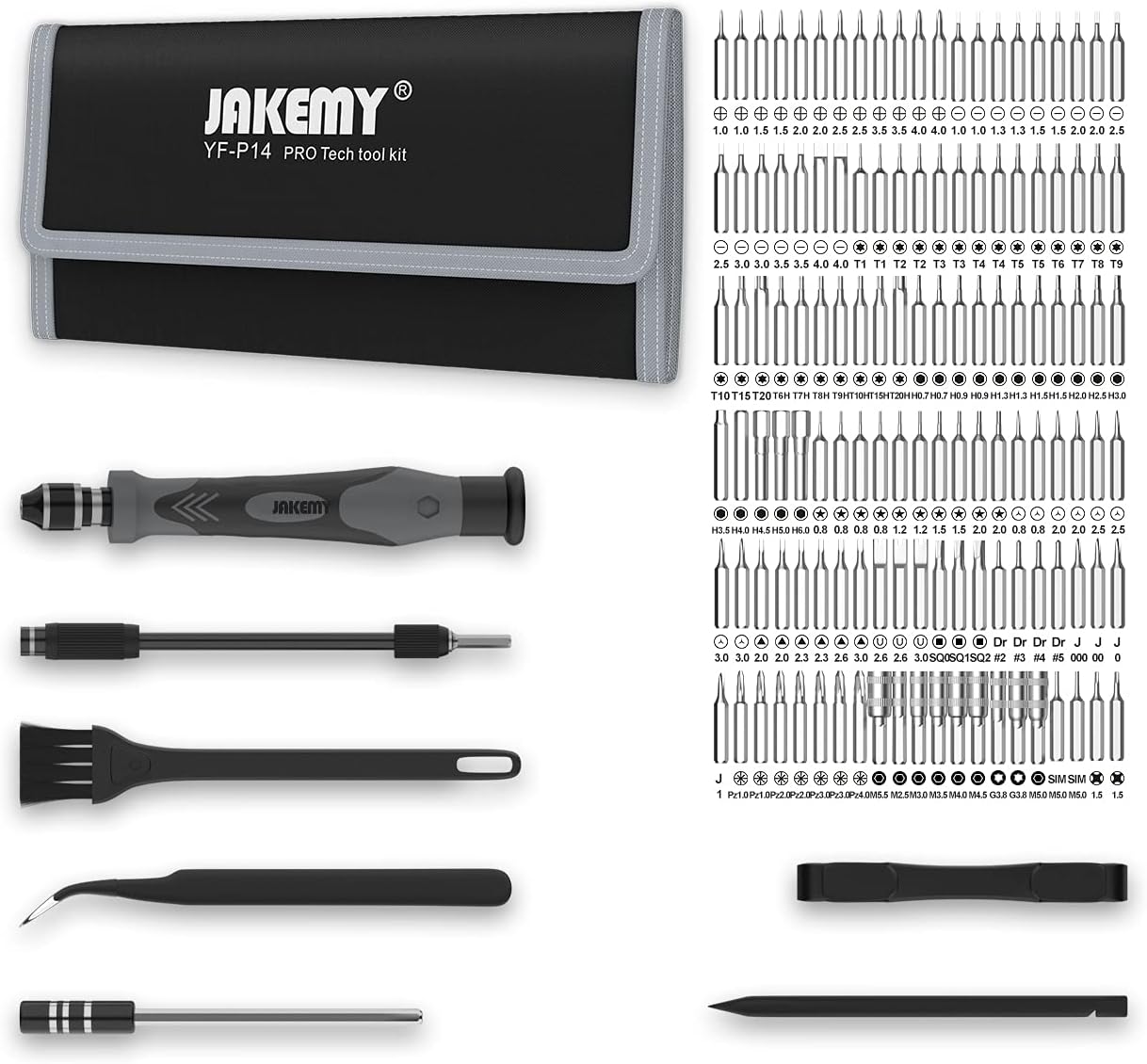 Multi-bits Precision Screwdriver Set, JAKEMY 141 in 1 Professional Electronics Repair Screwdriver Kit Tool Set for Laptop, Computer, Phone, Watch, Eyeglasses, Console, Modding, Toy