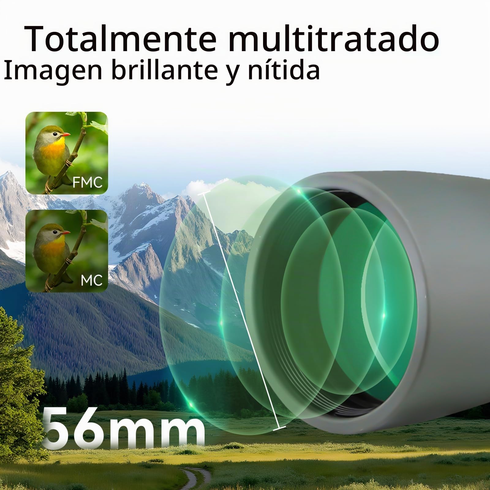 Svbony SV410 ED Telescopio Terrestre 9-27x56, Compacto Ligero Portátil, Lente FMC Mini Catalejos Spotting Scope para Observación de Aves
