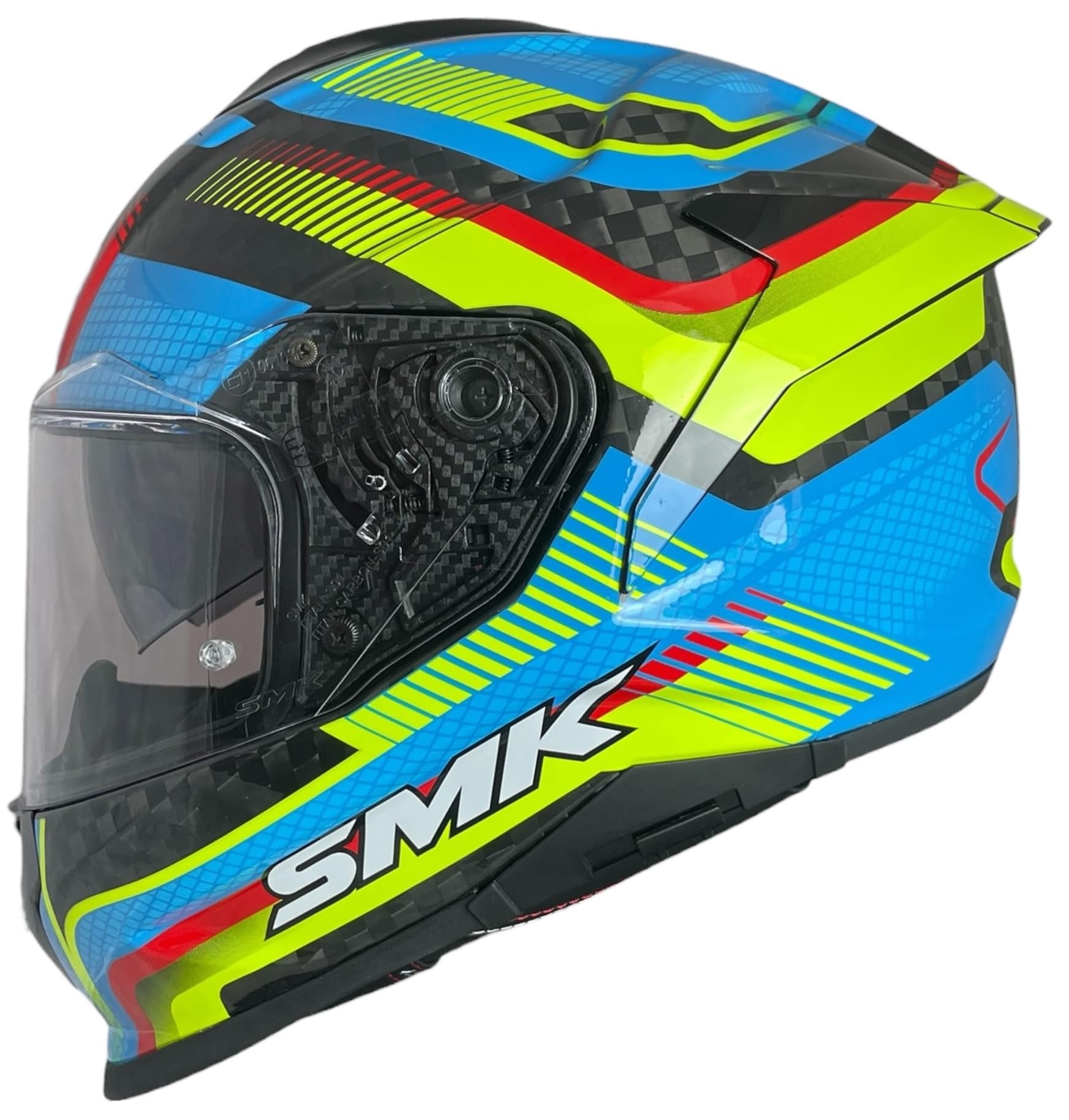 Casco Integral de Moto SMK Titan Carbon Razor GL254 – Fibra de Carbono Decorado Brillo, Ligero, Deportivo, y Visor Antirrayas (L 59/60)