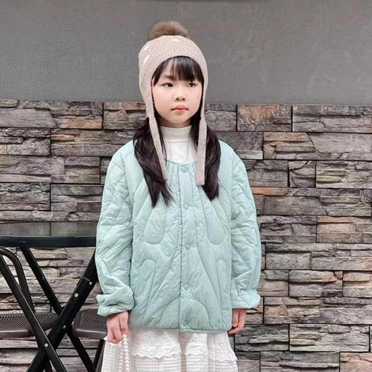 YUONNY Bambini Cappello a Maglia con Paraorecchie e Pompon Staccabile, 100% Cashmere Berretto Invernale Caldo e Morbido per 3-8 Anni Bambini Bambine, Adorabile Orecchie Cappelli per Sci Sport Regalo