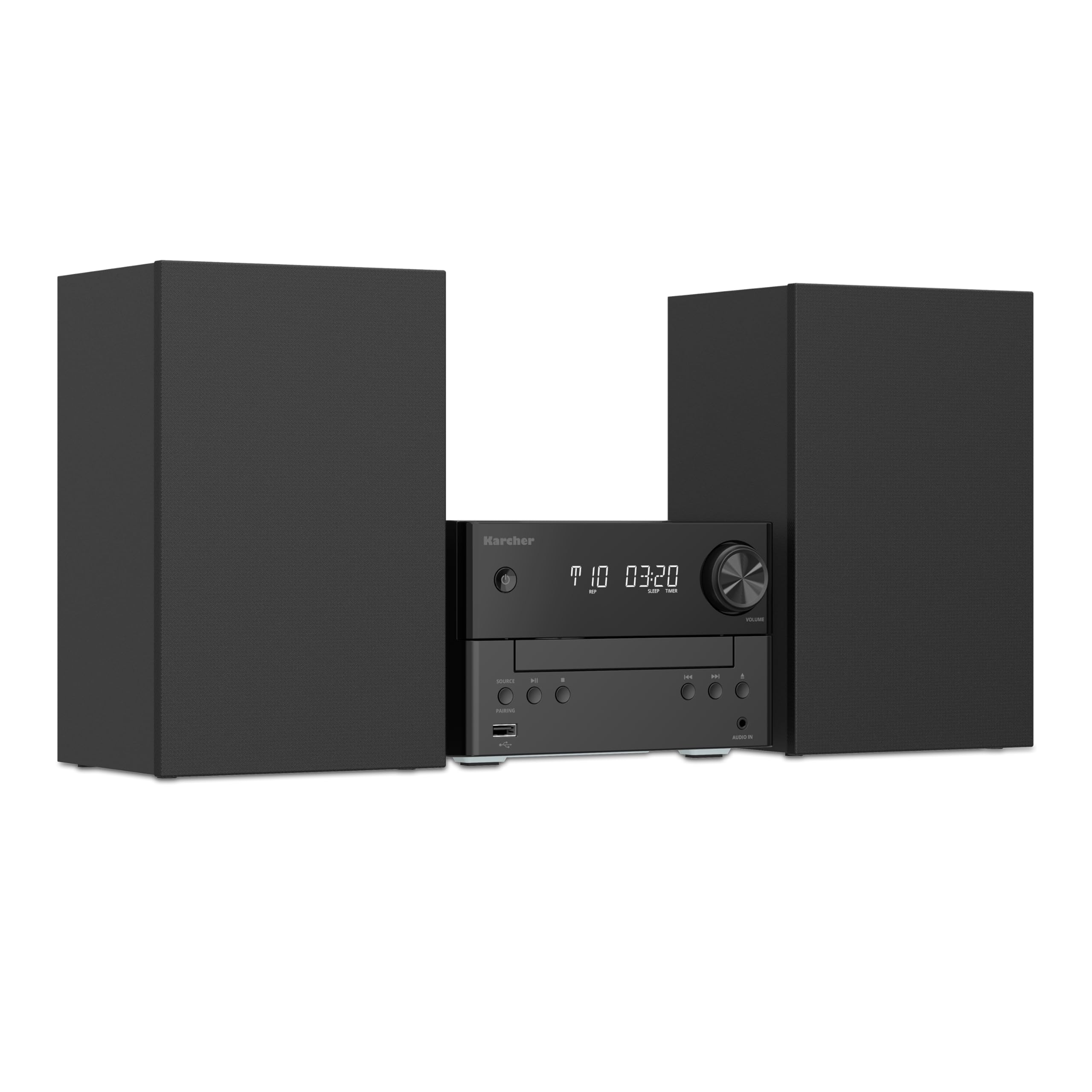 Karcher MC 6475D - Impianto stereo compatto con lettore CD, radio DAB+ / FM, Bluetooth 5.4, riproduzione MP3 tramite USB/AUX, centro musicale con 20 Watt RMS, sveglia e telecomando
